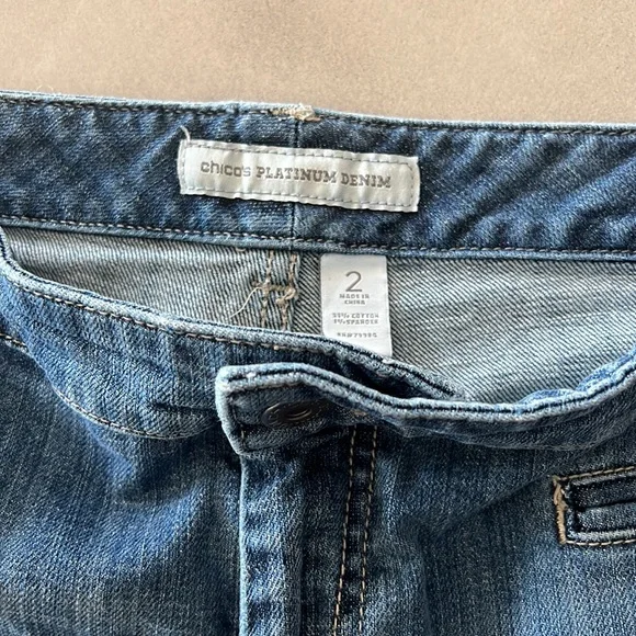 Like new denim shorts by Chicos in size 2 - Picture 2 of 3